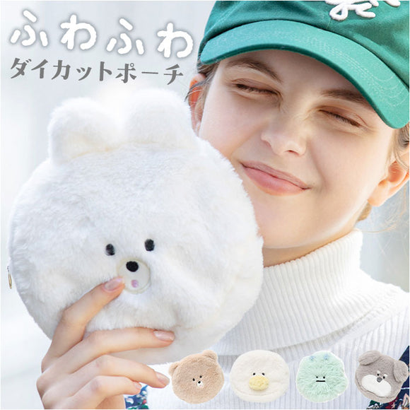 アニマル ポーチ 通販 小物入れ メイクポーチ 化粧ポーチ 袋 フェイスポーチ アニマルポーチ メイク道具 もこもこ 動物 かわいい 女の子 高校生 収納 ケース 雑貨 グッズ 子ども キッズ