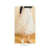 チュールスカート ロングスカート 通販 プリーツスカート ガーゼスカート プリーツ チュール ベール ハイウエスト ロング丈 ロング 体型カバー フォーマル きれいめ エレガント かわいい