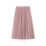 プリーツスカート スカート 通販 ミドル丈 ロングスカート プリーツ aライン Aライン 薄い ハイウエスト ロング ロング丈 上品 エレガント かわいい おしゃれ 大人 体型カバー