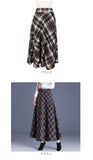 ロングスカート 柄 スカート 通販 アンブレラスカート フレアスカート フレア Aラインスカート Aライン ハイウエスト ウール ロング ロング丈 レトロ チェック エレガント レディース