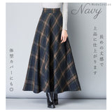 ロングスカート 柄 スカート 通販 アンブレラスカート フレアスカート フレア Aラインスカート Aライン ハイウエスト ウール ロング ロング丈 レトロ チェック エレガント レディース