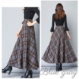ロングスカート 柄 スカート 通販 アンブレラスカート フレアスカート フレア Aラインスカート Aライン ハイウエスト ウール ロング ロング丈 レトロ チェック エレガント レディース