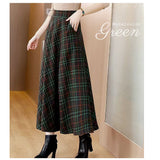 ロングスカート 柄 スカート 通販 アンブレラスカート フレアスカート フレア Aラインスカート Aライン ハイウエスト ウール ロング ロング丈 レトロ チェック エレガント レディース