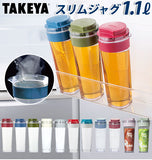 スリムジャグ2 1.1L 通販 タケヤ TAKEYA 1100ml 冷水筒 耐熱 ピッチャー 約 1l 横置き 縦置き タテヨコ 縦横 広口 洗いやすい シンプル おしゃれ 冷水ポット 麦茶ポット 熱湯OK