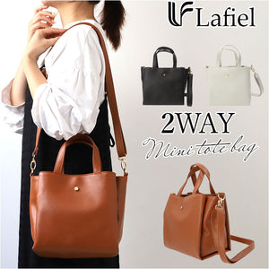 Lafiel ラフィール ミニトートバッグ 合皮 通販 ミニトートバック トートバッグ トートバック トート ミニ 2WAY マチ 広め 高級感 柔らかい やわらかい ファスナー ポケット ブランド