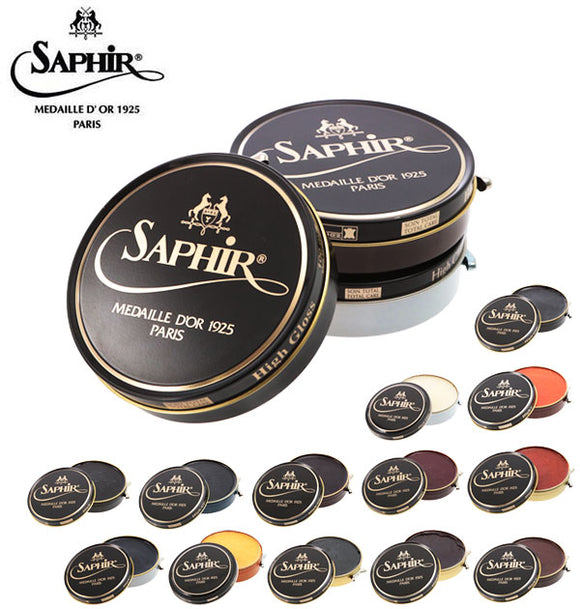 艶出しワックス サフィール ノワール Saphir Noir 靴磨き ビーズワックス 保革効果 艶出し 定番 ケアクリーム ジャケット 鞄 皮 靴ケア用品・アクセサリ 9551004