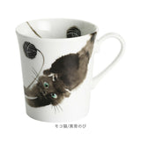 セラミック藍 マグカップ 通販 日本製 マグ カップ 磁器 湯呑み コップ 和食器 食器 にゃん屋 花猫 ネコ ねこ ギフト 贈り物 誕生日 家族 結婚記念日 夫婦 お揃い 古希 還暦祝い 可愛い