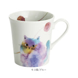 セラミック藍 マグカップ 通販 日本製 マグ カップ 磁器 湯呑み コップ 和食器 食器 にゃん屋 花猫 ネコ ねこ ギフト 贈り物 誕生日 家族 結婚記念日 夫婦 お揃い 古希 還暦祝い 可愛い