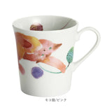 セラミック藍 マグカップ 通販 日本製 マグ カップ 磁器 湯呑み コップ 和食器 食器 にゃん屋 花猫 ネコ ねこ ギフト 贈り物 誕生日 家族 結婚記念日 夫婦 お揃い 古希 還暦祝い 可愛い