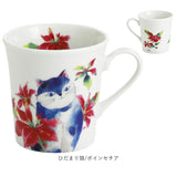 セラミック藍 マグカップ 通販 日本製 マグ カップ 磁器 湯呑み コップ 和食器 食器 にゃん屋 花猫 ネコ ねこ ギフト 贈り物 誕生日 家族 結婚記念日 夫婦 お揃い 古希 還暦祝い 可愛い