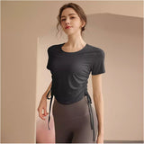 ヨガ トップス 通販 ヨガウェア ヨガトップス 半袖Tシャツ トレーニングウェア フィットネスウェア 半袖 Tシャツ ピラティス ホットヨガ おしゃれ かわいい レディース 女性 無地