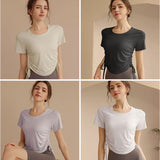 ヨガ トップス 通販 ヨガウェア ヨガトップス 半袖Tシャツ トレーニングウェア フィットネスウェア 半袖 Tシャツ ピラティス ホットヨガ おしゃれ かわいい レディース 女性 無地