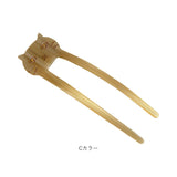 ヘアーアクセサリー 通販 かんざし 猫 キャット 2本差し 髪飾り 髪留め ヘアアレンジ アップヘア 大人 女性 女子 まとめ髪 ヘッドアクセサリー シンプル カジュアル ヘアアクセ Uピン