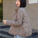 ダウンジャケット レディース ショート フードなし 通販 ダウンコート ジャケット 中綿 コート 冬 秋 防寒 ショート丈 アウター きれいめ おしゃれ ショートダウン 軽量 暖かい 大人