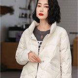 ダウンジャケット レディース ショート フードなし 通販 ダウンコート ジャケット 中綿 コート 冬 秋 防寒 ショート丈 アウター きれいめ おしゃれ ショートダウン 軽量 暖かい 大人