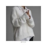 ニット カーディガン レディース 通販 ニットカーディガン シャギーニット カーデガン トップス ゆったり 羽織り 毛足長い 暖かい 秋 冬 秋冬 ボタン vネック シャギーカーディガン 大人