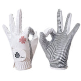 ゴルフ グローブ 通販 ゴルフグローブ 女性 レディース 合成皮革 手袋 てぶくろ 両手 ゴルフ手袋 ゴルフ用品 スポーツグローブ 通気性 快適 伸縮性 滑りにくい 大人かわいい おしゃれ