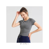 ヨガウェア 半袖 レディース ヨガ 通販 Tシャツ tシャツ ピラティスウェア ジムウェア トレーニングウェア スポーツウェア レディースTシャツ レディースtシャツ スリム フィット