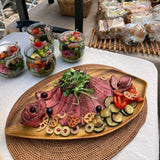 木製 食器 アカシア 通販 皿 プレート 大きめ 大皿 ワンプレート 朝食 ランチ ブランチ リーフ形 楕円 おしゃれ 北欧 ナチュラル カフェ ピザ パン チーズ サラダ 料理 盛り付け