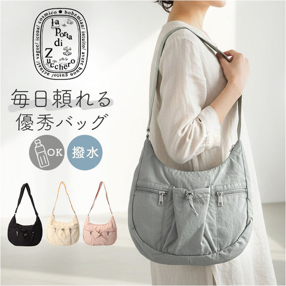 ショルダーバッグ ナイロン レディース 通販 laportadizucchero ラポルタディズッケロ 肩掛け 斜めかけ 斜め掛け ナイロンショルダーバッグ 柔らかい やわらかい 軽量 おしゃれ かわいい