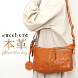 zucchero ズッケロ ショルダーバッグ 49873 通販 ショルダーバック ショルダー 肩掛け 斜めかけ ななめかけ 革 レザー 本革 横型 自立 マチ 軽量 軽い ファスナー レディース 通勤 通学