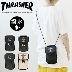 THRASHER スラッシャー スマホショルダー 通販 ミニショルダー スマホポーチ ショルダーバッグ ショルダーバック ショルダー 肩掛け ななめかけ 斜めかけ サブバッグ サブバック 小さめ