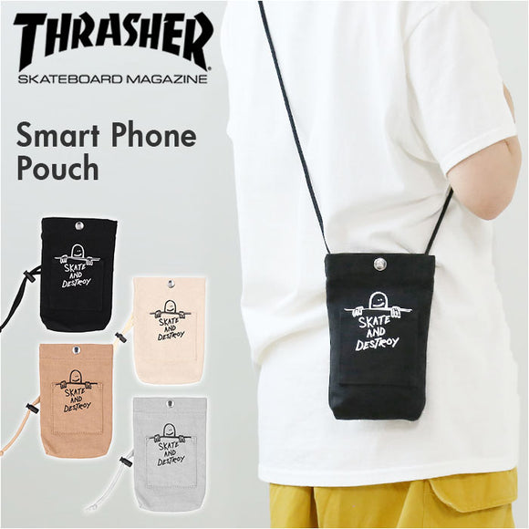 THRASHER スラッシャー スマホショルダー 通販 ミニショルダー スマホポーチ ショルダーバッグ ショルダーバック ショルダー 肩掛け ななめかけ 斜めかけ サブバッグ サブバック 小さめ