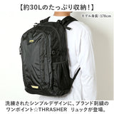 スラッシャー リュック THRASHER THR-282 通販 リュックサック バックパック バッグ ポリエステル 軽量 30l 30リットル レディース メンズ 通勤 通学 ブラック 黒 バック 鞄 おしゃれ