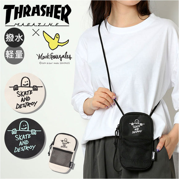 スラッシャー ショルダーバッグ THRASHER THR-302 通販 スマホショルダーバッグ 斜め掛け 斜めがけ ミニショルダー メンズ レディース 軽量 バッグ バック 鞄 おしゃれ オシャレ シンプル