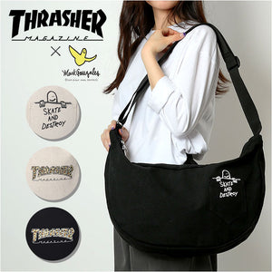 スラッシャー ショルダーバッグ THRASHER THR-304 通販 舟形ショルダーバッグ ショルダーバック 斜め掛け 斜めがけ コットン メンズ レディース ショルダー バッグ バック 鞄 おしゃれ