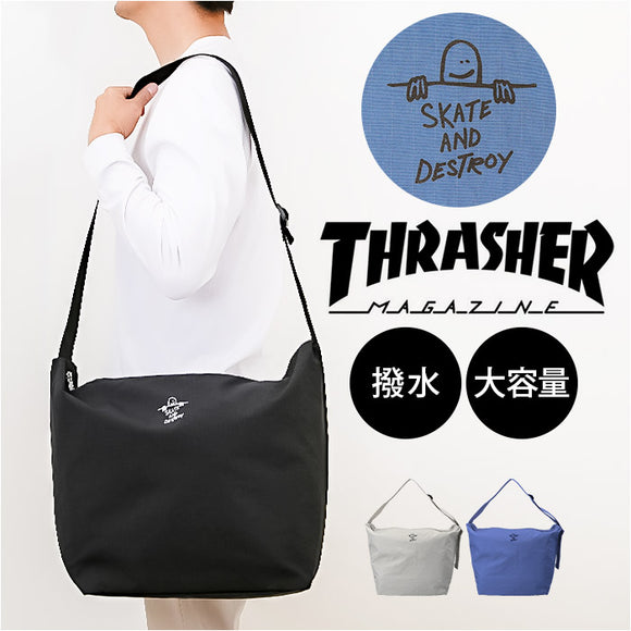 THRASHER スラッシャー バッグ THR-307 通販 マークゴンザレス ショルダーバッグ ショルダーバック 斜めがけバッグ 大きめ メンズ レディース ブランド ナイロン おしゃれ シンプル ロゴ