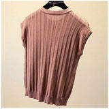 リブニット 半袖 レディース 通販 カットソー シャツ Tシャツ 半袖ニット タンクトップ ノースリーブ トップス 通勤 通学 無地 シンプル カジュアル きれいめ おしゃれ 大人 可愛い 春 夏