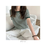 半袖tシャツ レディース 通販 シャツ カットソー Tシャツ リンガーtシャツ リブボーダー トップス Uネック ラウンドネック 無地 シンプル カジュアル おしゃれ 大人 可愛い 春 夏