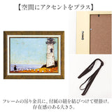アートフレーム 通販 サムトフト 犬と釣り人と小さな船 壁掛けアート 絵画 壁飾り W48 x H38cm 壁掛け アート 玄関 リビング 寝室 インテリア モダン 癒し おしゃれ 額入り 飾る 新生活