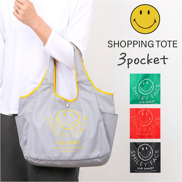 SMILEY FACE スマイリーフェイス トートバッグ 通販 ショッピングトートバック ショッピングトートバッグ トートバック トート 手提げ エコバッグ エコバック 肩掛け 買い物袋 収納力