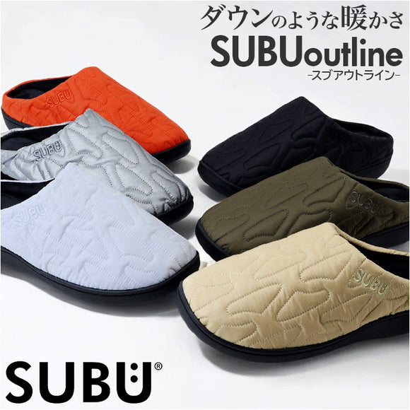 SUBU スブ サンダル 冬 通販 冬用サンダル 暖かいサンダル スリッパ スリッポン 外履き 室内履き サボサンダル ルームシューズ つっかけ 暖かい 軽い 軽量 冬用 キルティング Outline