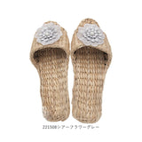 スリッパ おしゃれ 通販 サンダル ベランダサンダル 夏用スリッパ ルームスリッパ 室内履き サマースリッパ レディース ガマスリッパ お花モチーフ フリーサイズ かわいい 前あき 来客用