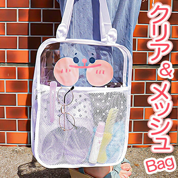 メッシュ トートバッグ 通販 サン宝石 ビニールバッグ ビニールバック トートバック メッシュバッグ メッシュバック レディース 手提げバッグ 手提げかばん サンホ KO-6578 可愛い