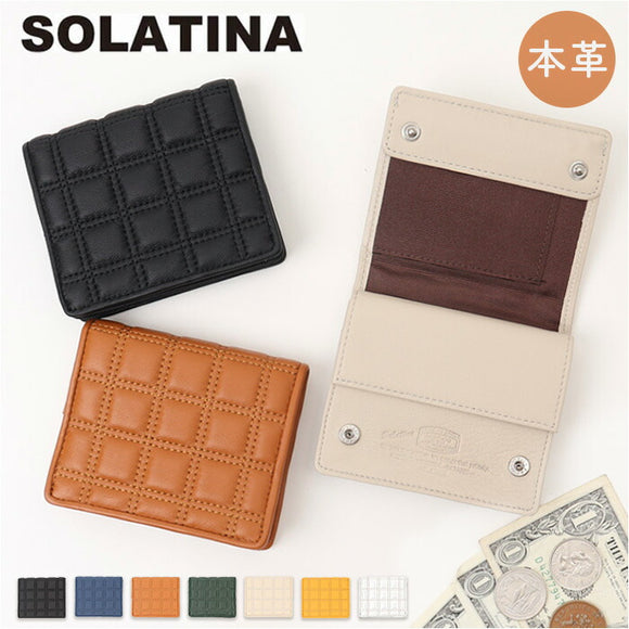 SOLATINA ソラチナ 財布 二つ折り財布 SW-39117 コンパクト 通販 折り財布 二つ折り お財布 ウォレット キルティング 短財布 レザー 革 コイン お札 コイン入れ シック 大人 solatina