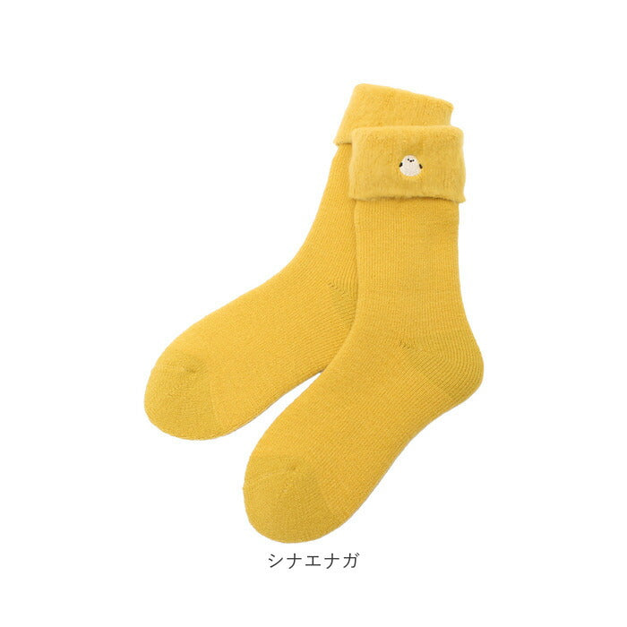ルームソックス もこもこ 通販 あったか靴下 靴下 くつ下 ソックス センバドー あったか ふわふわ 防寒 秋 冬 保温 暖かい 冷え取り 冷えとり 冷え対策 ワンポイント 刺繍 贈り物 ギフト