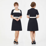 事務 ワンピース 通販 Veriella C 事務服 エステ ユニフォーム 医療事務 制服 オフィス制服 受付 サロン ウェア クリニック エステユニフォーム 半袖 レディース おしゃれ