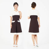 事務 ワンピース 通販 Veriella 02 事務服 エステ ユニフォーム 医療事務 制服 オフィス制服 受付 サロン ウェア クリニック エステユニフォーム 半袖 レディース おしゃれ