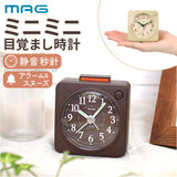 MAG 電子音 目覚まし時計 置き時計 ミニ 通販 置時計 目覚まし 時計 クロック 小型 木目 ナチュラル インテリア 机 机上 棚 テーブル 寝室 ベッド ミニモク おしゃれ