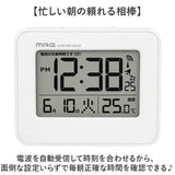 mag 目覚まし時計 小さい T799 通販 ノア精密 電波時計 目覚し時計 置き時計 置時計 アラーム時計 目覚まし 時計 卓上 カレンダー時計 デジタル 電池式 おしゃれ スヌーズ 温度計