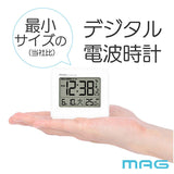 mag 目覚まし時計 小さい T799 通販 ノア精密 電波時計 目覚し時計 置き時計 置時計 アラーム時計 目覚まし 時計 卓上 カレンダー時計 デジタル 電池式 おしゃれ スヌーズ 温度計