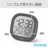 温湿度計 デジタル時計 MAG TH106 通販 ノア精密 湿度計 温度計 マグネット 室温計 小型 置き時計 置時計 デジタル デジタル温度計 デジタル湿度計 掛け時計 掛時計 電池式 コイン電池
