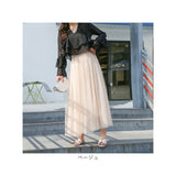 チュール スカート ロング 通販 チュールスカート ロングスカート ボトムス マキシスカート きれいめ おしゃれ かわいい プリーツ ふんわり 柔らかい シンプル 無地 ウエストゴム