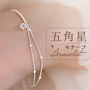 ブレスレット 2連 レディース 通販 ダイヤモンドハーツ blt-0230 Diamond Hearts アクセサリー 2連チェーンブレスレット 五角星モチーフ 腕輪 チェーン 細め 女性 誕生日 おしゃれ