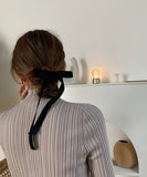 リボン ヘアクリップ 通販 ダイヤモンドハーツ har-0041 Diamond Hearts ヘアアクセサリー レディース 大きめ ヘアアクセ 髪留め 上品 ベロア 結婚式 大人 かわいい ブラック 黒 シンプル