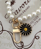 キーチャーム パール フラワー 通販 チャーム キーホルダー バッグチャーム バックチャーム かわいい ブラックフラワー Diamond Hearts ダイヤモンドハーツ 上品 華やか エレガント